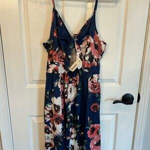 NWT- Floral Maxi Dress with Spaghetti Straps